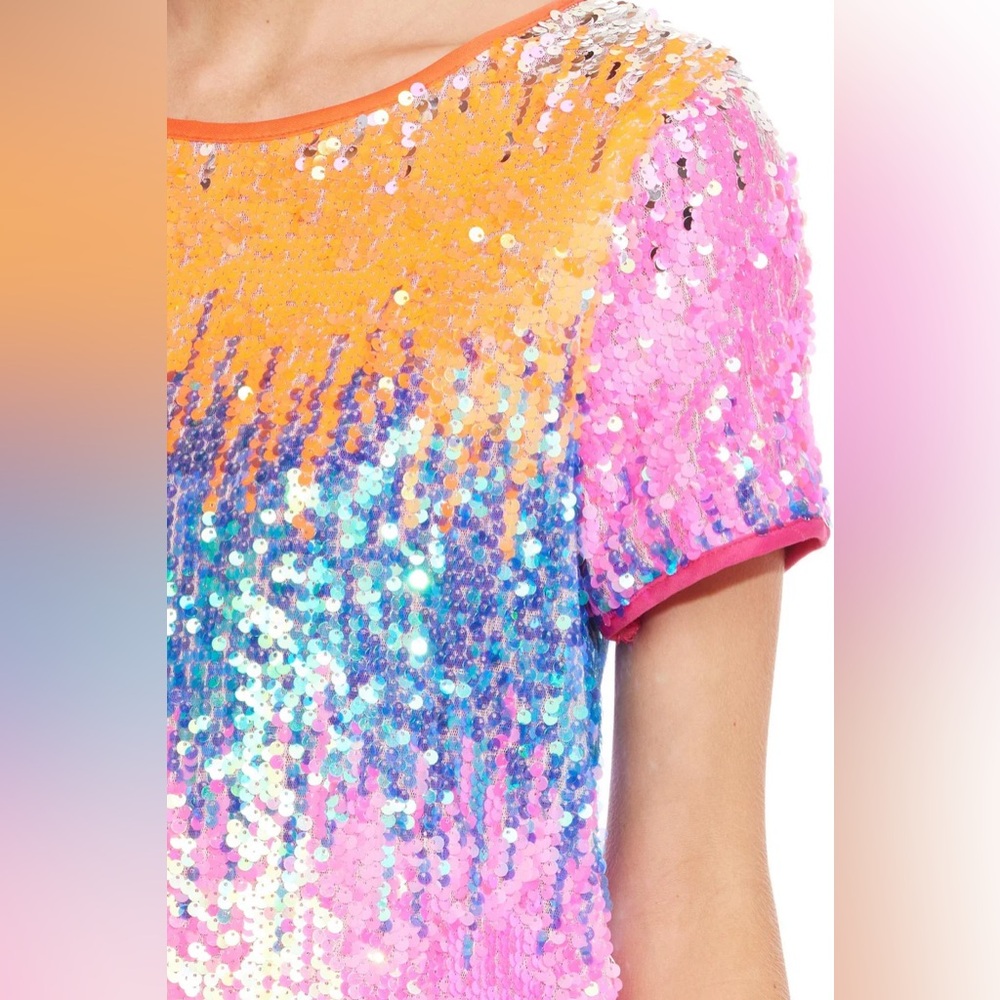 Anthropologie Eva Franco NEW Rosita Top- Electric Rave Sequin Blouse - Picture 2 of 7